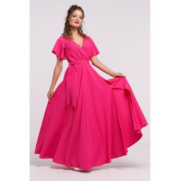 Rochie lunga evazata cu slit lateral la terminatie