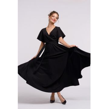 Rochie lunga evazata cu slit lateral la terminatie