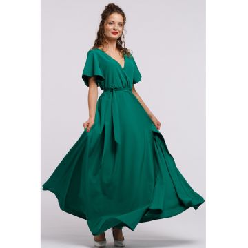 Rochie lunga evazata cu slit lateral la terminatie