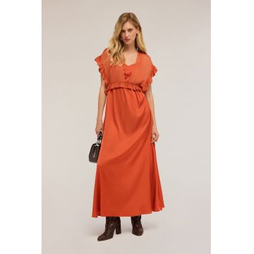 Rochie maxi cu croiala in A si decolteu in V