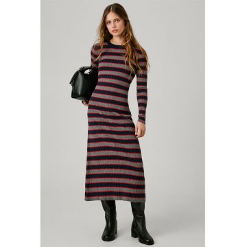 Rochie maxi cu model in dungi