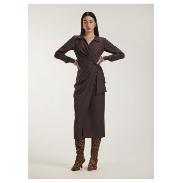 Rochie midi cu croiala petrecuta Margot