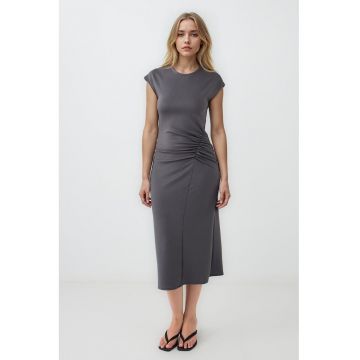 Rochie midi din amestec de modal cu pliu elastic