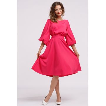 Rochie midi evazata cu cordon