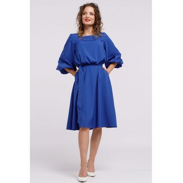 Rochie midi evazata cu cordon