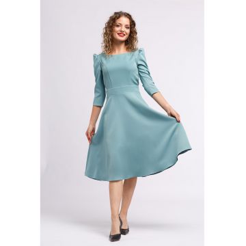 Rochie midi evazata cu fermoar