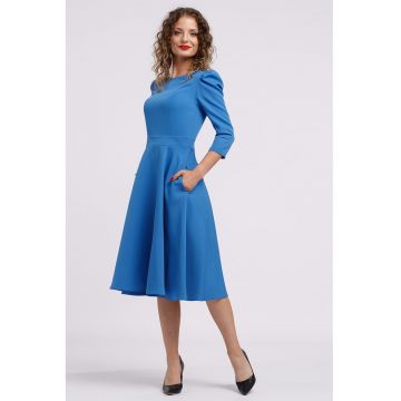 Rochie midi evazata cu fermoar