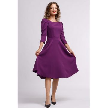Rochie midi evazata cu fermoar