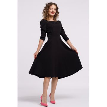 Rochie midi evazata cu fermoar