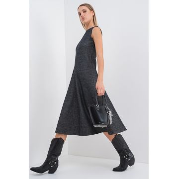Rochie midi fara maneci -cu croiala in A Saphir