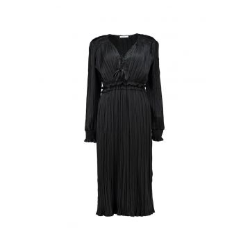 Rochie midi plisata de satin