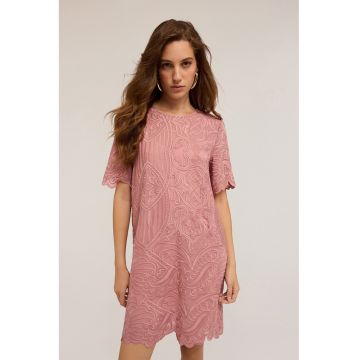 Rochie mini cu croiala dreapta si maneci scurte