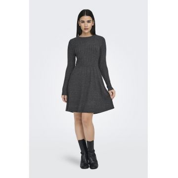 Rochie mini striata cu maneci lungi