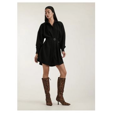 Rochie office scurta tip camasa Remy - Negru