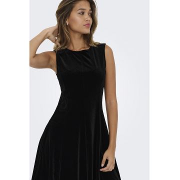 Rochie scurta de catifea cu terminatie cu volane