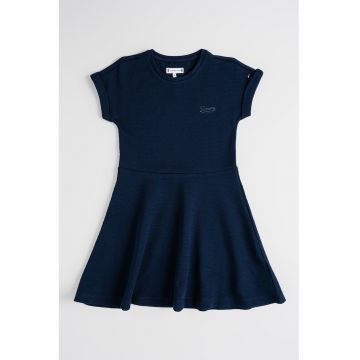 Rochie scurta din amestec de bumbac cu maneci scurte