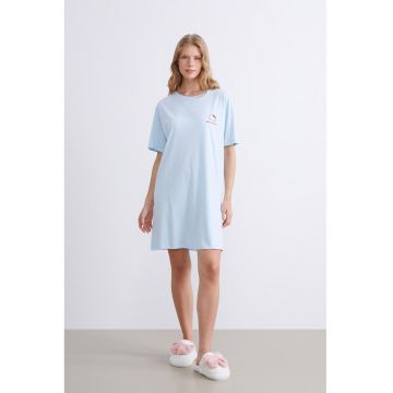 Rochie-tricou din bumbac cu detaliu cu Hello Kitty