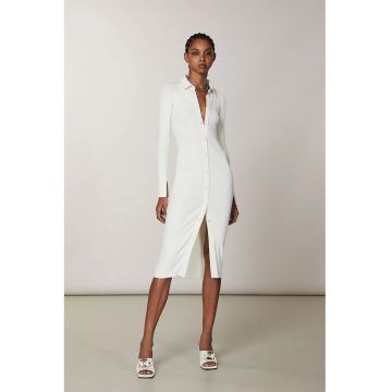 Rochie-camasa din amestec de vascoza - cu maneci lungi