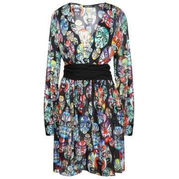 Rochie cu print si decolteu in V -