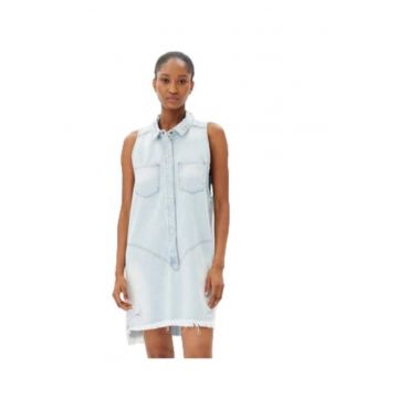 Rochie dama  bumbac - albastru deschis -