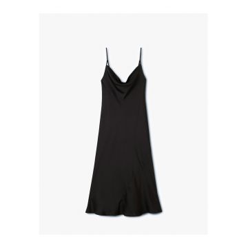 Rochie de satin cu decolteu drapat