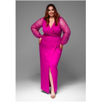 Rochie de seara Maxi Plus size LACRICA LA-OM-DLR023 Rochie de seara Maxi Plus size LACRICA LA-OM-DLR023