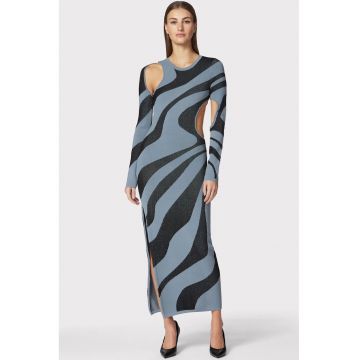 Rochie din jacquard dublu tricotat - cu imprimeu abstract