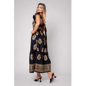 Rochie lunga cu spatele gol Black 12739