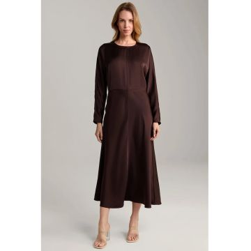 Rochie lunga satinata - cu fermoar la spate