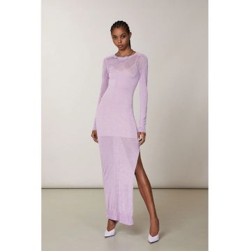 Rochie lunga - transparenta - cu decolteu rotund