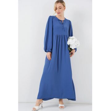 Rochie maxi dama -  poliester/elastan - albastru