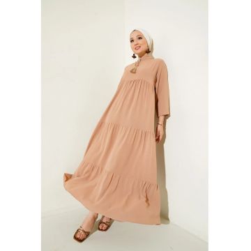 Rochie maxi dama -  poliester/lycra - lejera - maro