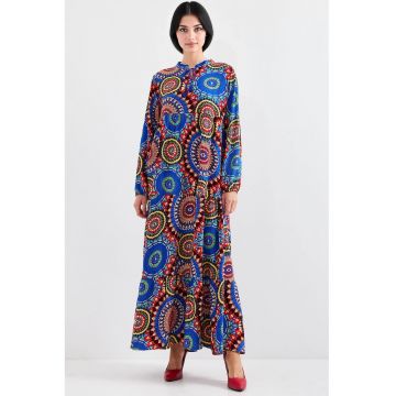 Rochie maxi dama -  poliester/lycra - lejera - multicolor