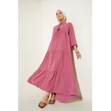 Rochie maxi dama  poliester/lycra - lejera - roz