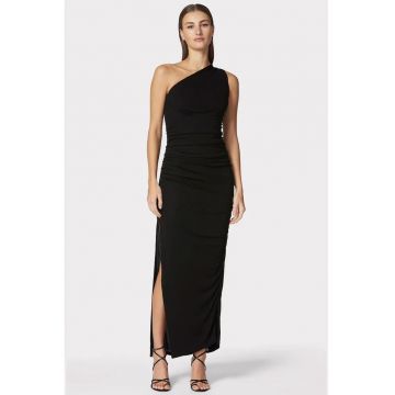 Rochie maxi drapata si cu slit lateral