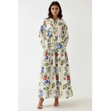 Rochie maxi -  imprimeu floral - multicolor - in