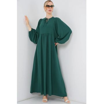 Rochie maxi lejera dama -  poliester/elastan - verde