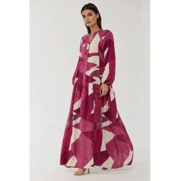 Rochie maxi -  rosu - viscoza