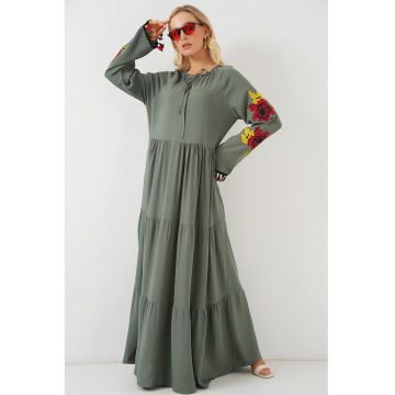 Rochie maxi -  viscoza - verde - eleganta - confortabila