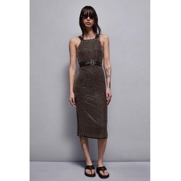 Rochie midi cu aplicatii tip cristale