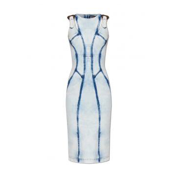 Rochie midi cu inchidere prin fermoar la spate