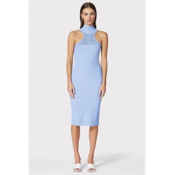 Rochie midi din tricot elastic - cu spate decupat