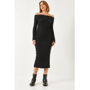 Rochie midi  fără bretele