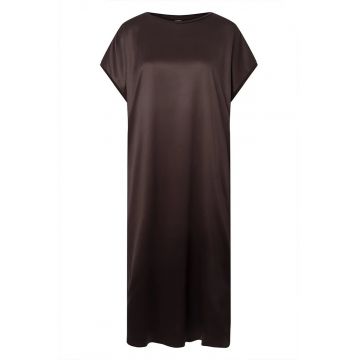 Rochie midi satinata cu maneci scurte