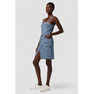 Rochie mini cu bretele ajustabile si inchidere frontala prin nasturi