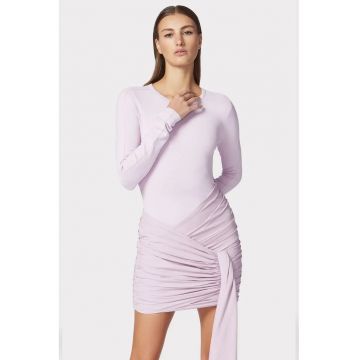 Rochie mini cu maneca lunga si detalii drapate