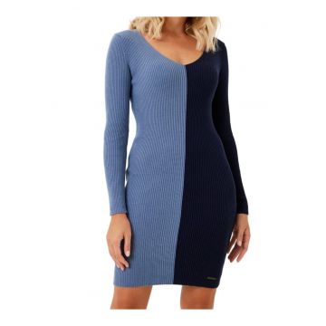 Rochie model colorblock cu decolteu in V -