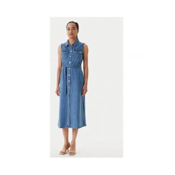 Rochie  MORGAN-251-RJEAN 993 DENIM STONE - Albastru - 100% bumbac