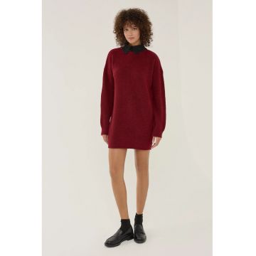 Rochii -  mini tricotata - rosu - tricot