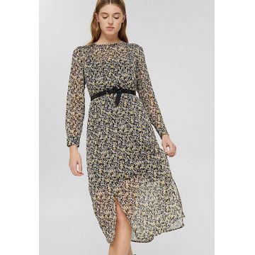 Rochie midi evazata cu model floral